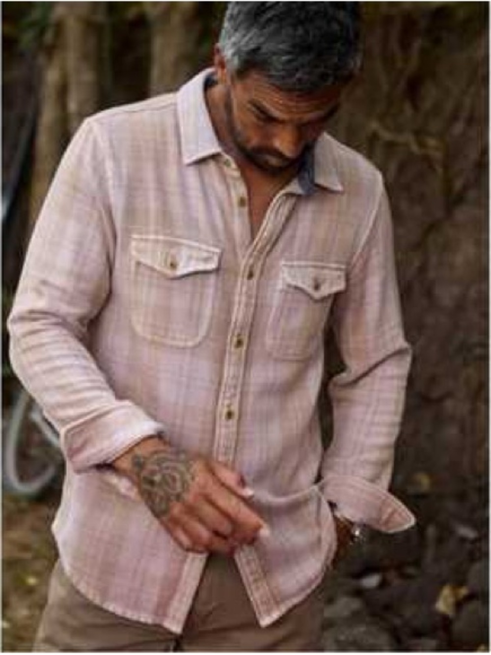 Outerknown Blanket Shirt in Lilac Haze Latte— Size XS/S